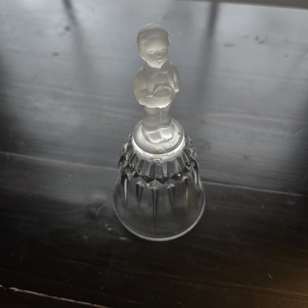Hummel Fine Lead Crystal Bell Frosted Glass Soloist Choir Boy Handle 1994 Goebel